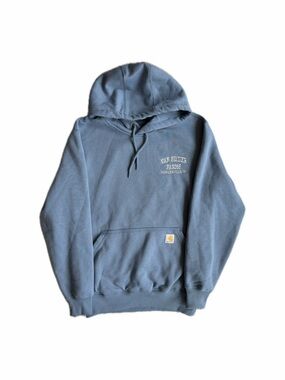 Carhartt Rain Defender Blue Heavyweight Pullover Loose Fit Hoodie — Size Small